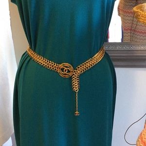 Authentic Chanel gold chain belt (AH)